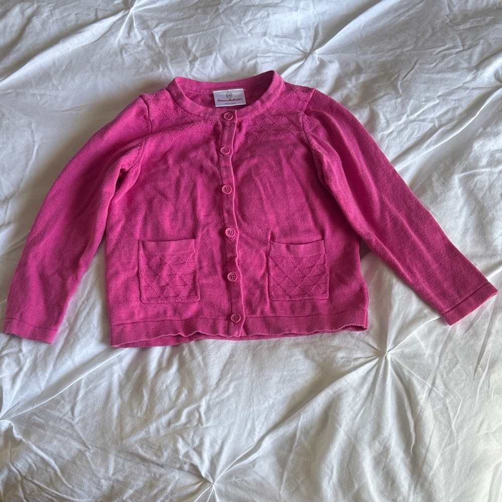 Hanna Andersson Fuchsia Kids Cardigan Sweater